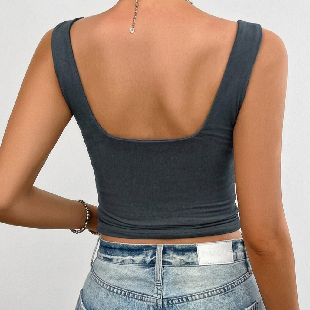 Crop Top – Ruched Sweetheart Neckline Fitted Style