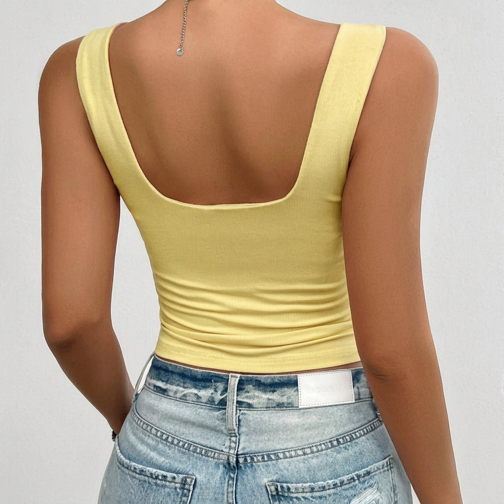 Crop Top – Ruched Sweetheart Neckline Fitted Style