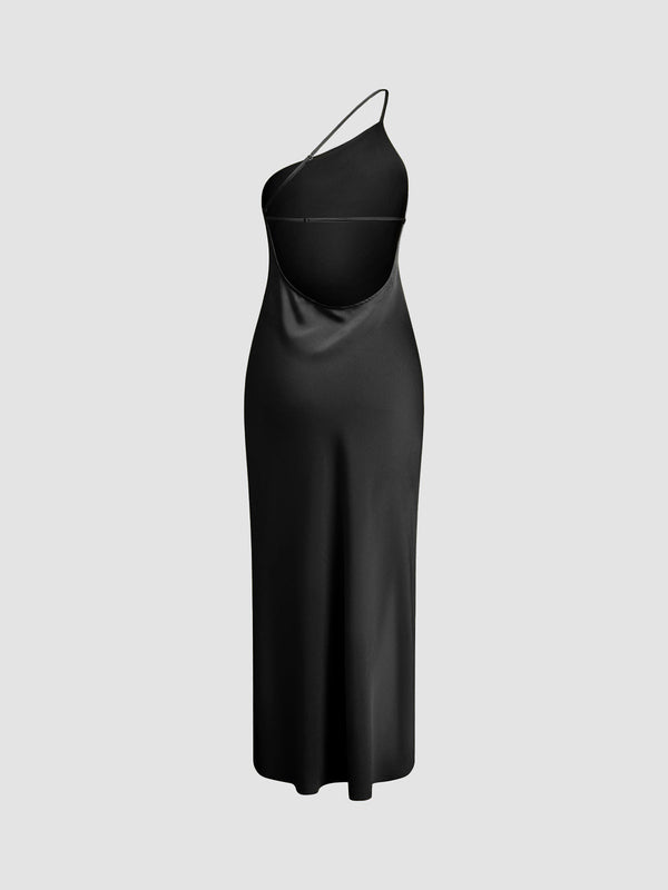 Maxi Dress – One Shoulder Split Hem Elegant Style
