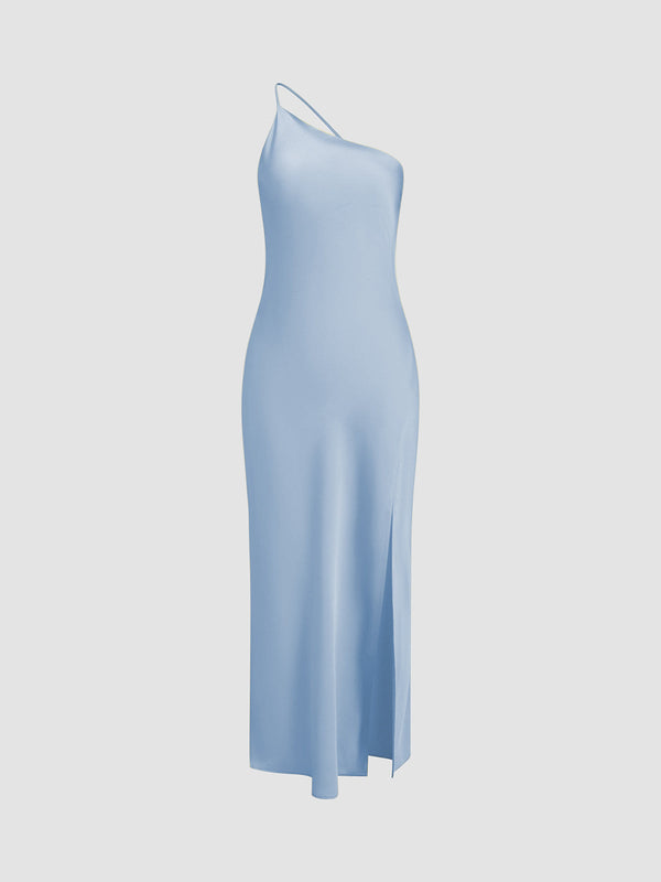 Maxi Dress – One Shoulder Split Hem Elegant Style