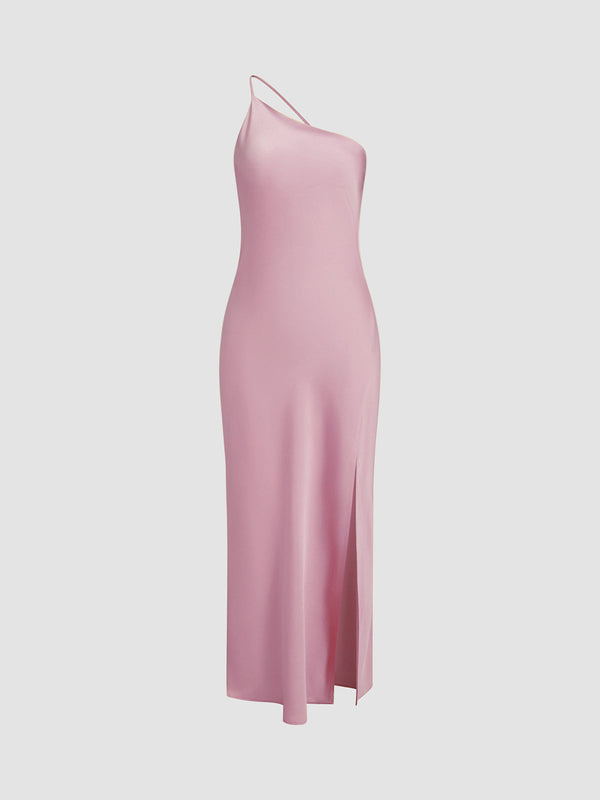 Maxi Dress – One Shoulder Split Hem Elegant Style