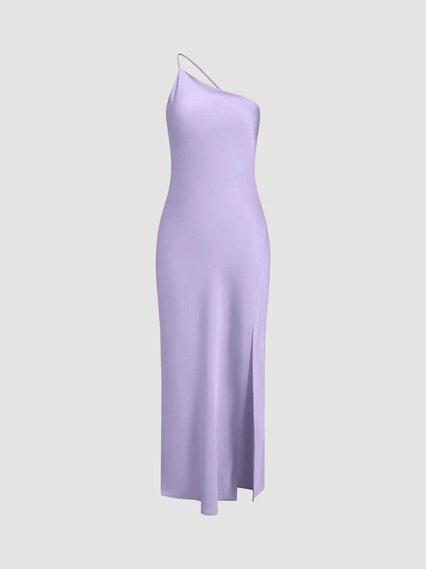 Maxi Dress – One Shoulder Split Hem Elegant Style
