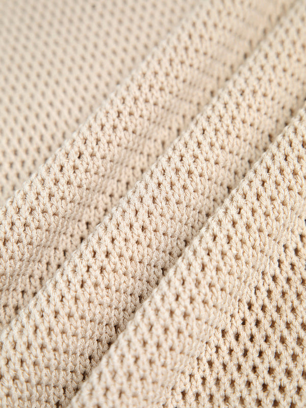 Top – Sleeveless Open Knit Relaxed Style