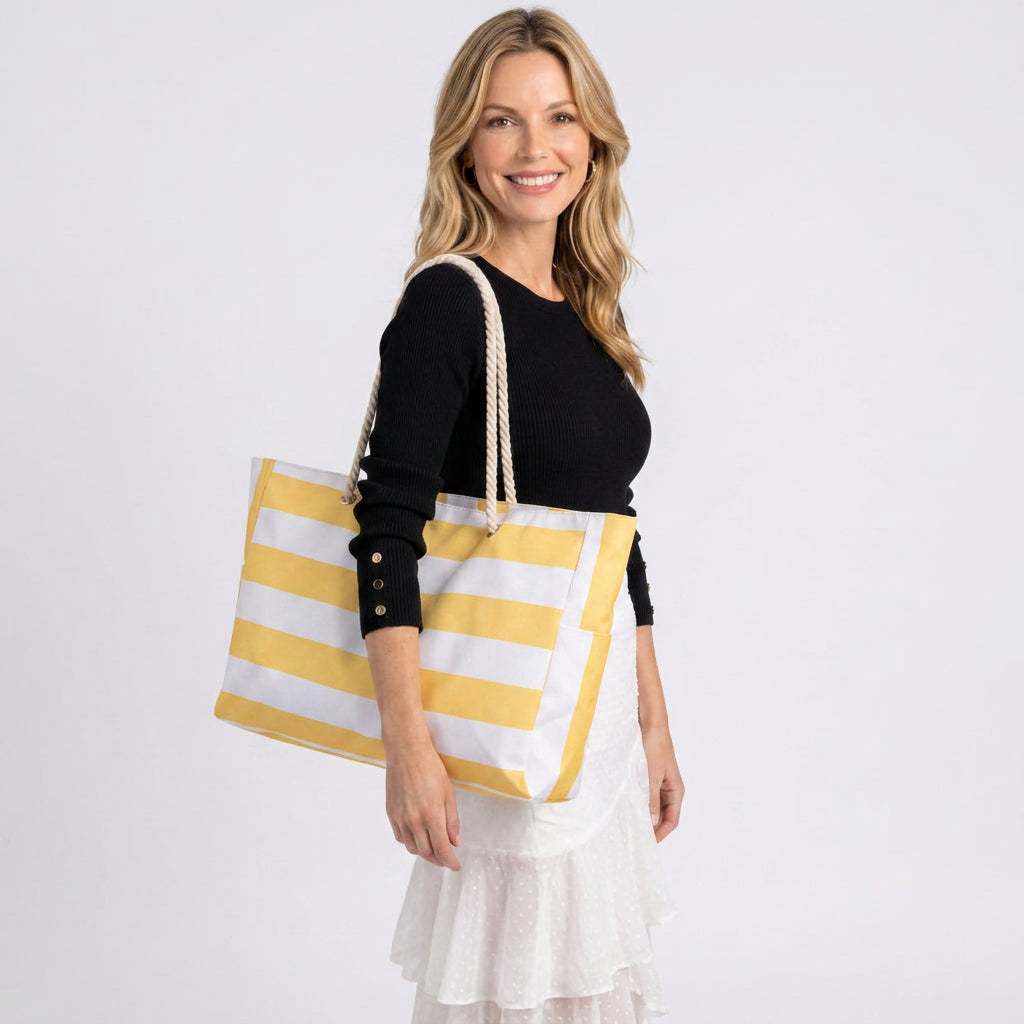 Tote Bag – Striped Rope Handle Everyday Style
