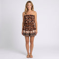 Romper – Strapless Printed Tie Waist Style