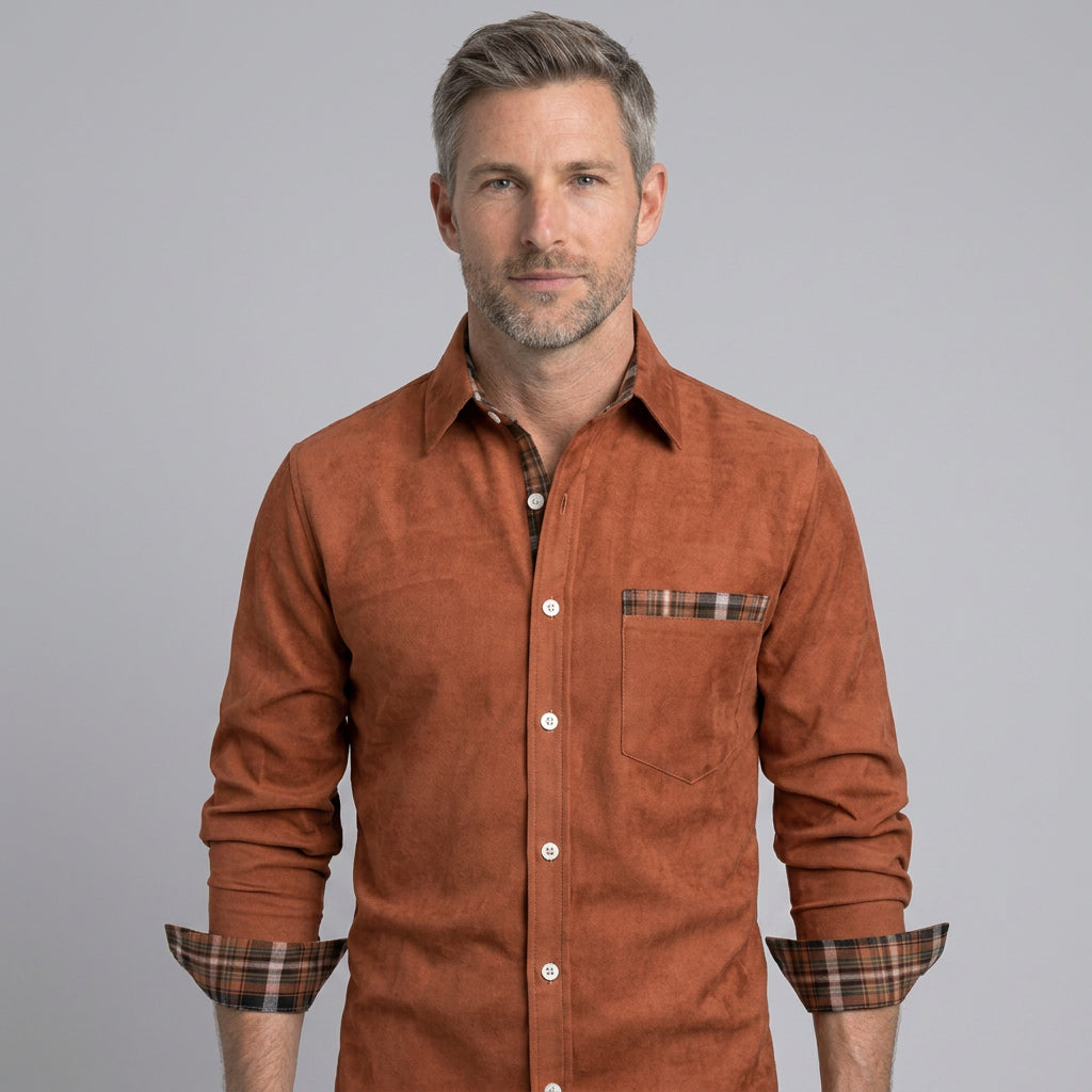 Men’s Check Detail Button Up Shirt