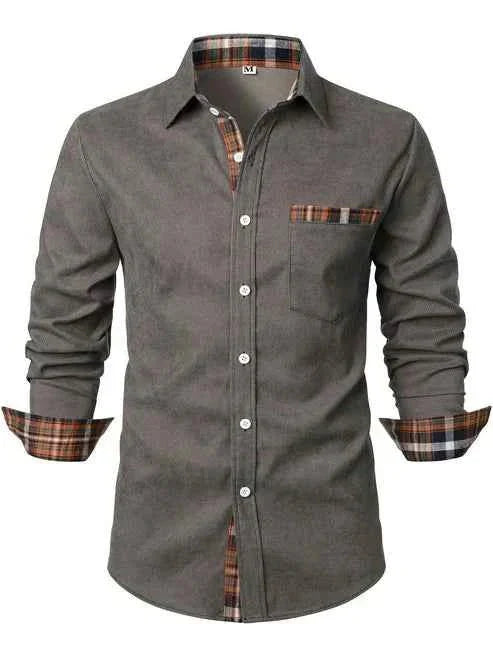 Men’s Check Detail Button Up Shirt