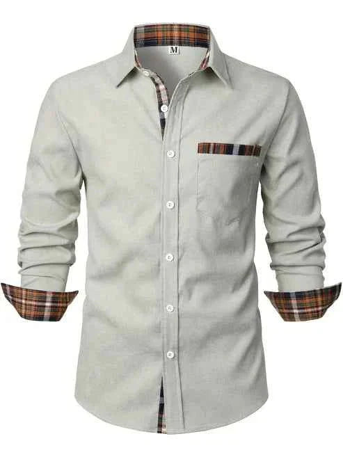 Men’s Check Detail Button Up Shirt