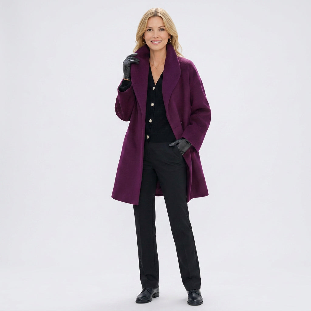 Coat – Lapel Collar Longline Elegant Style