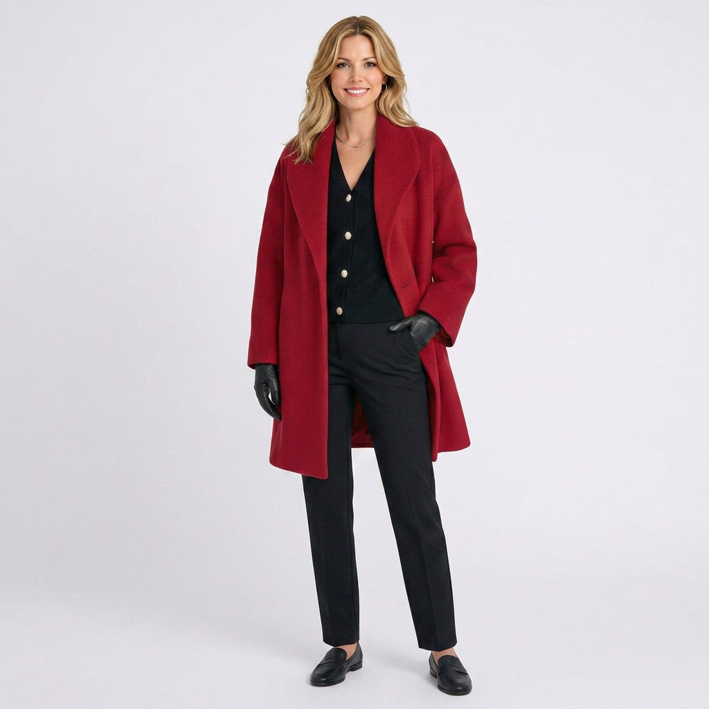 Coat – Lapel Collar Longline Elegant Style