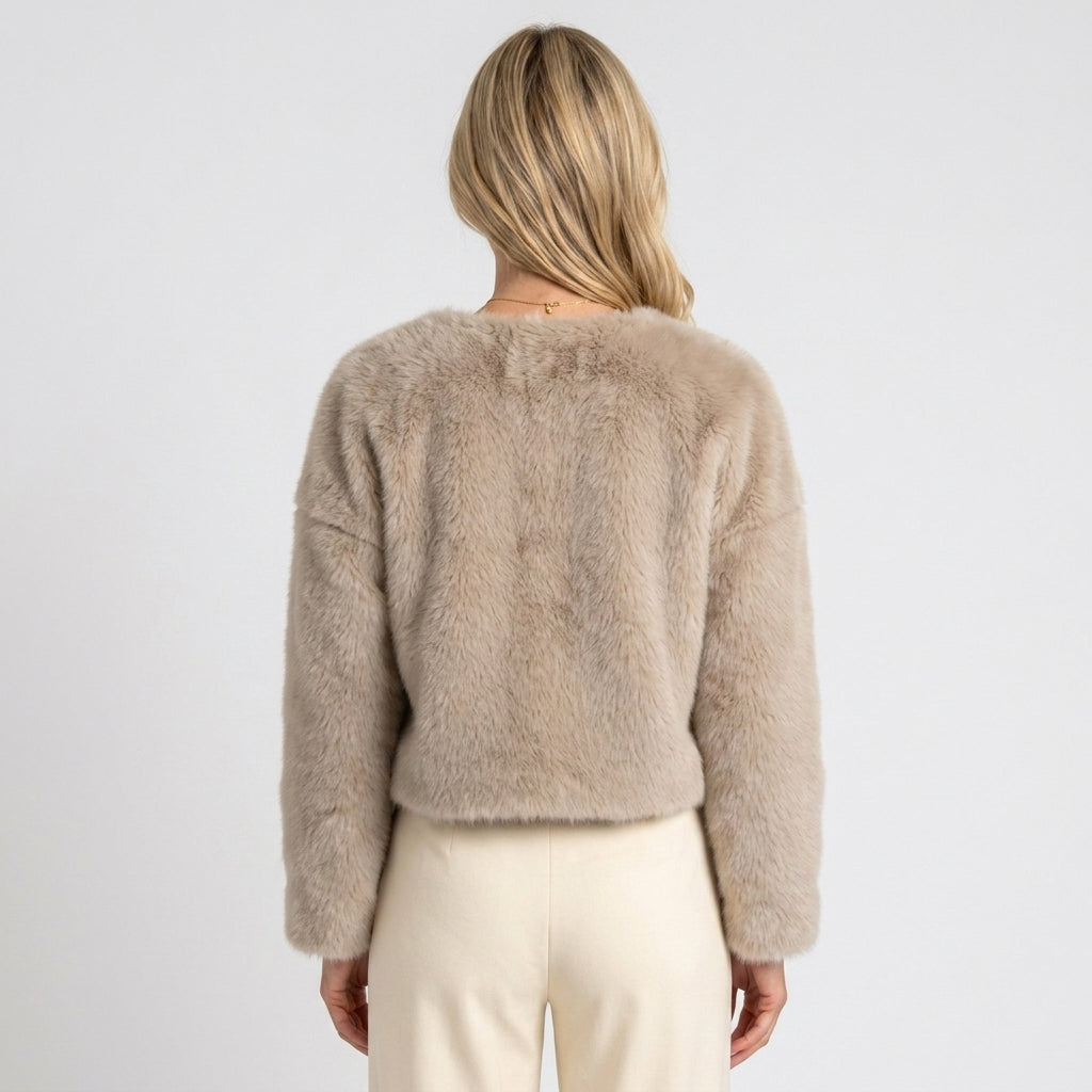 Jacket – Faux Fur Cropped Elegant Style