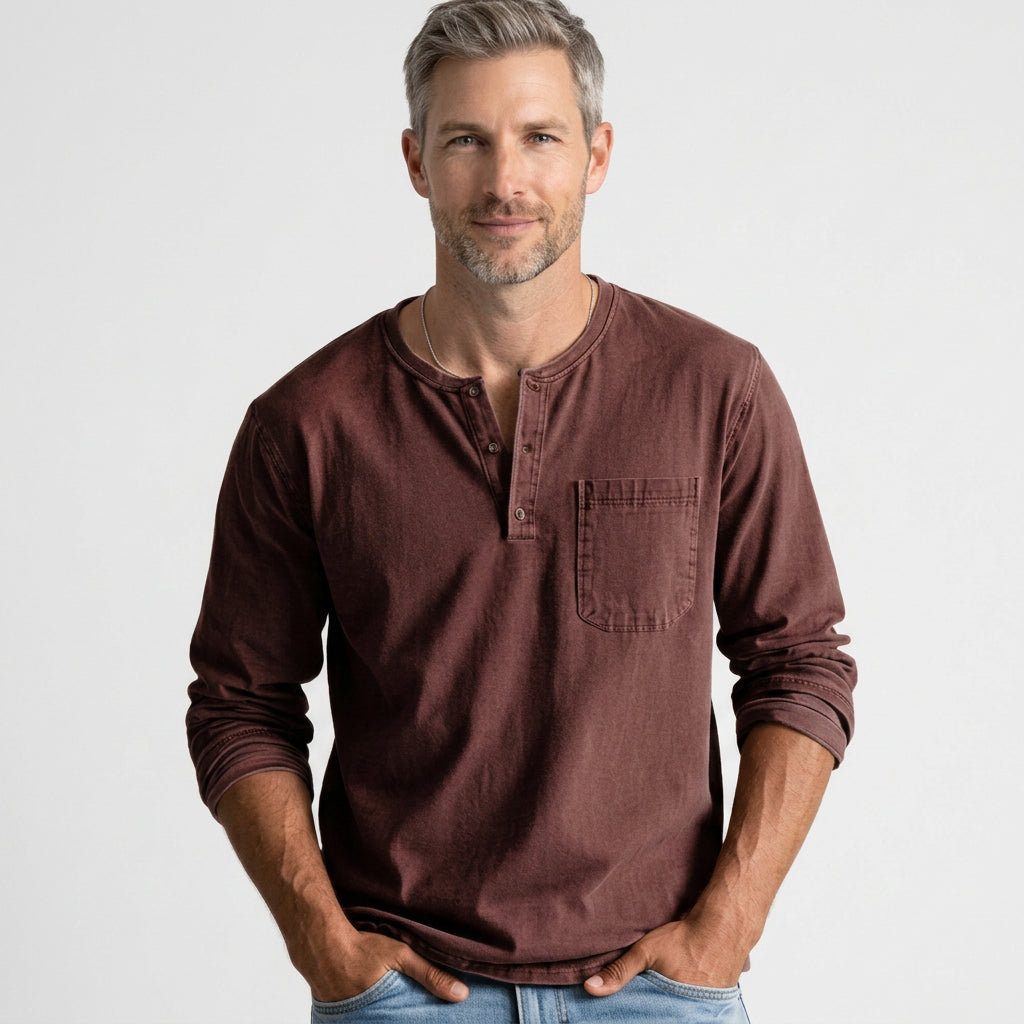 Men’s Long Sleeve Henley Shirt