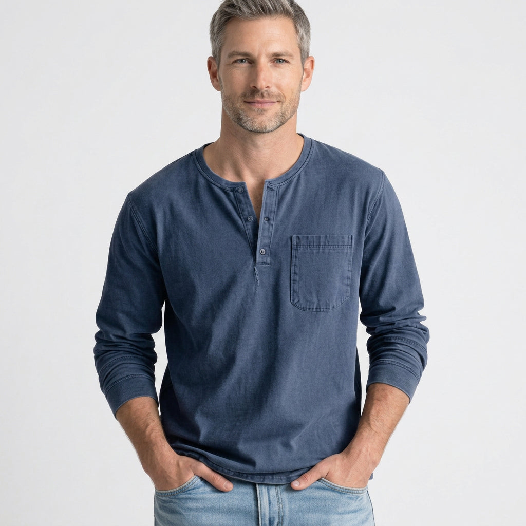 Men’s Long Sleeve Henley Shirt