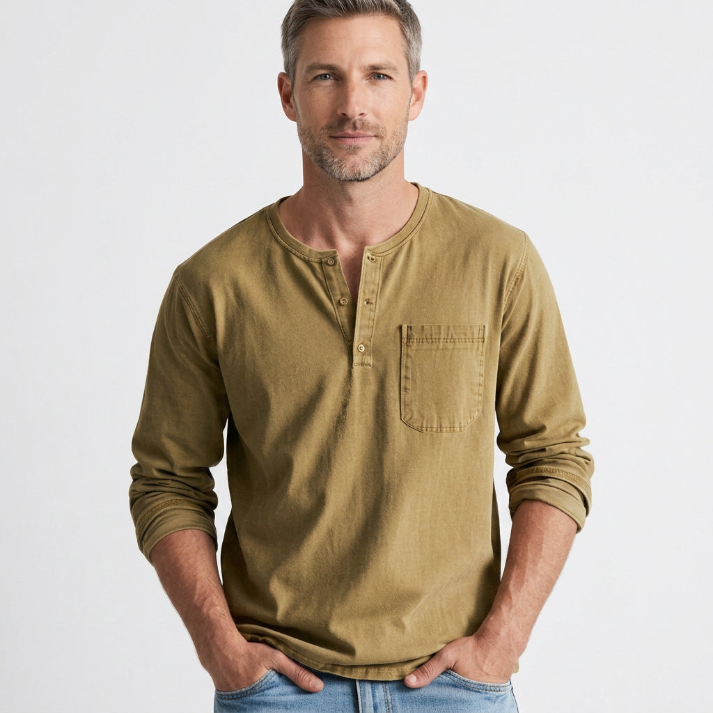 Men’s Long Sleeve Henley Shirt