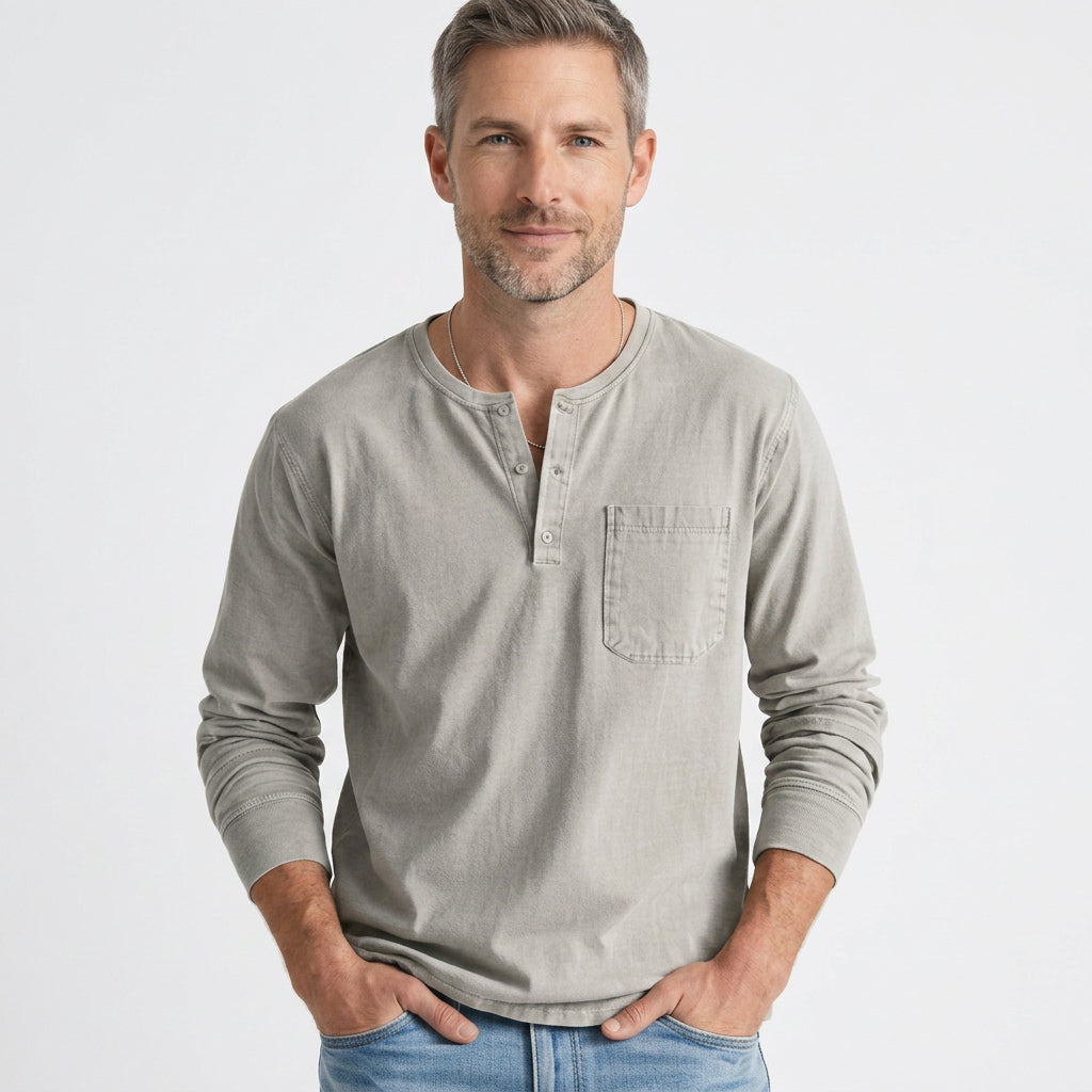 Men’s Long Sleeve Henley Shirt