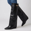 Knee High Boots – Buckle Detail Pointed Toe Style