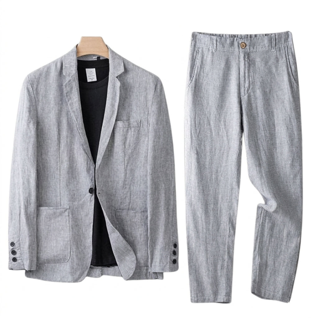 Men’s Linen Look Suit Set