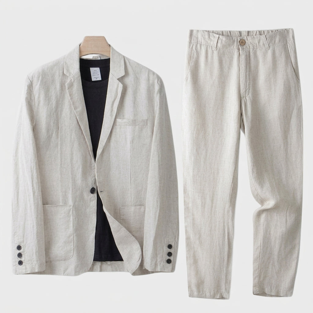 Men’s Linen Look Suit Set