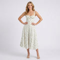 Floral Midi Dress – Sweetheart Neck Strappy Style