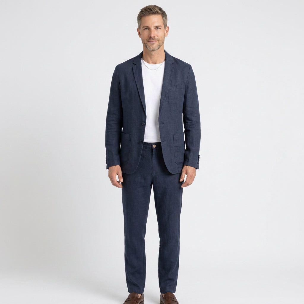 Men’s Linen Look Suit Set