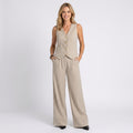 Two Piece Set – Waistcoat and Wide Leg Trousers Tailored Style