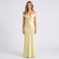 Maxi Dress – Off Shoulder Satin Elegant Style