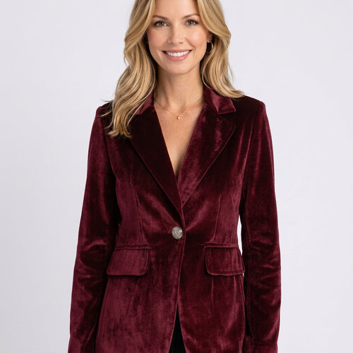 Blazer – Velvet Tailored Single Button Style