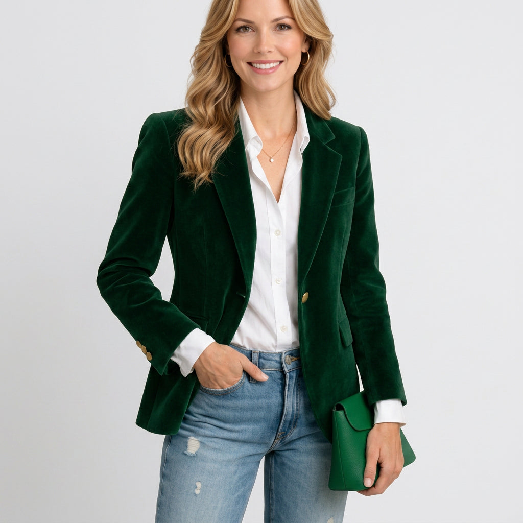 Blazer – Velvet Tailored Single Button Style