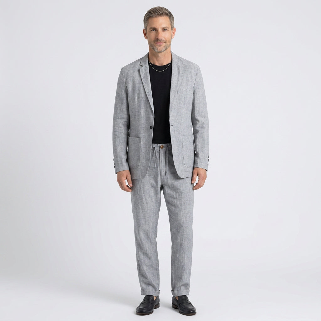 Men’s Linen Look Suit Set