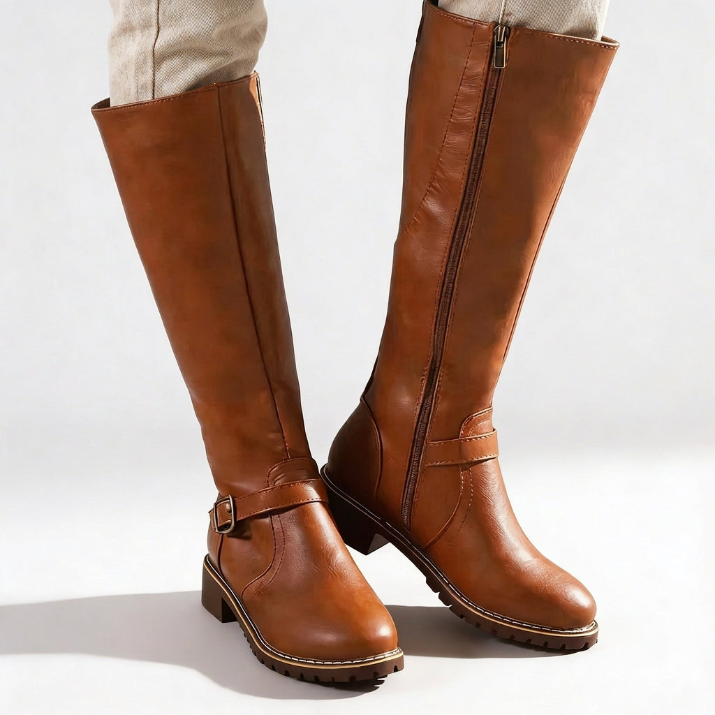 Knee High Boots – Buckle Strap Classic Style