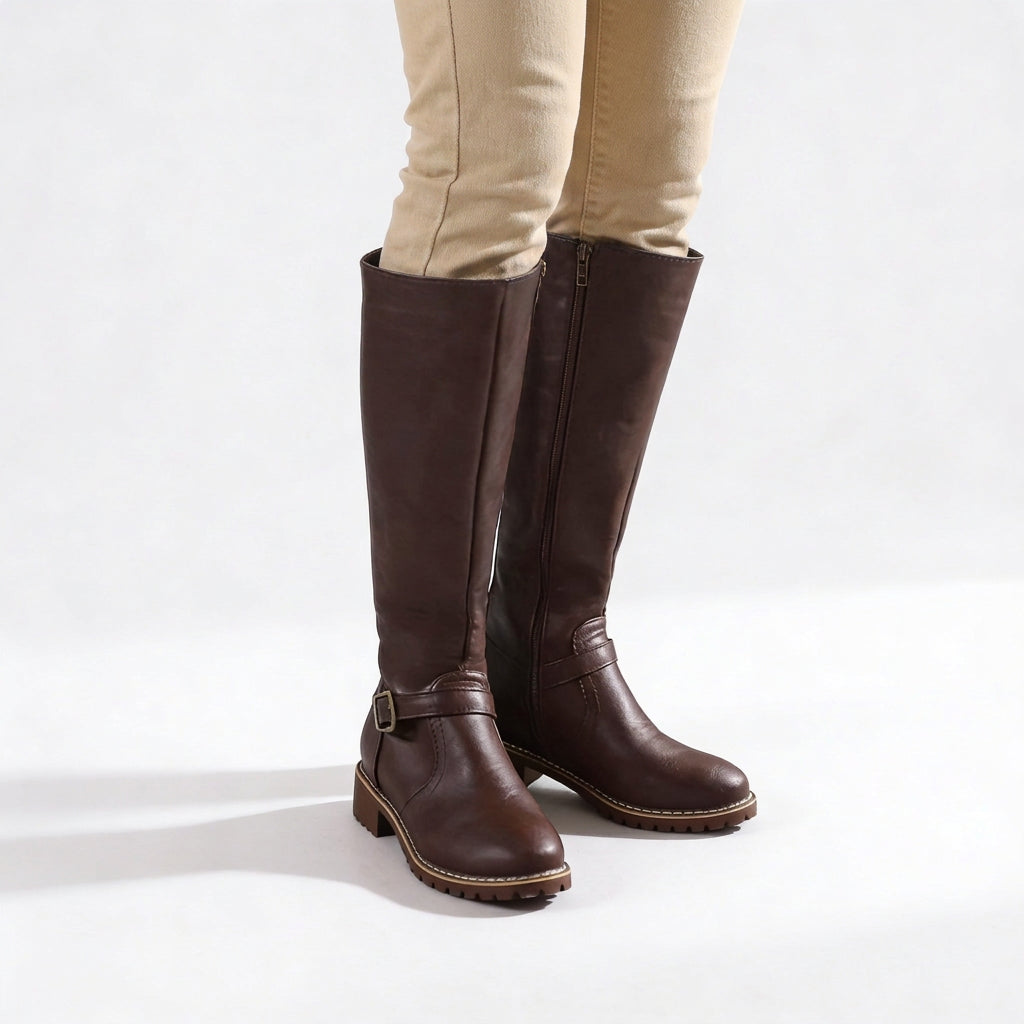Knee High Boots – Buckle Strap Classic Style