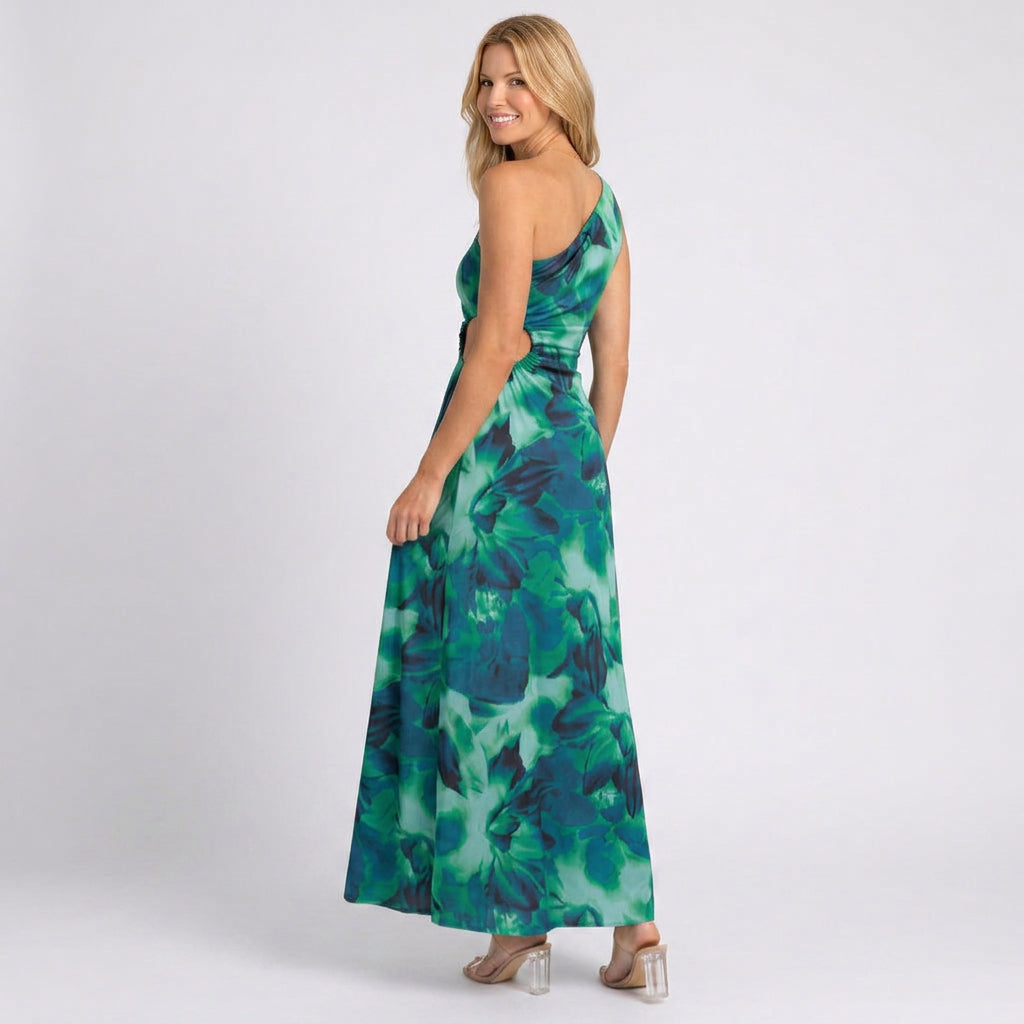 Maxi Dress – One Shoulder Floral Split Hem Style
