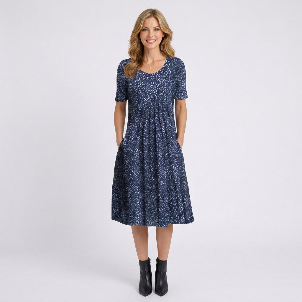 Floral Midi Dress Women’s Short Sleeve Summer Dress