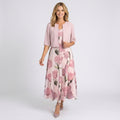 Midi Dress Set – Floral Dress and Cropped Jacket Elegant Style
