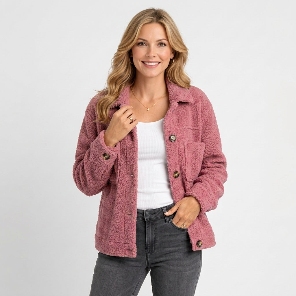 Women’s Button Front Fleece Coat