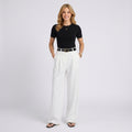 Wide Leg Trousers – High Waist Pleated Style