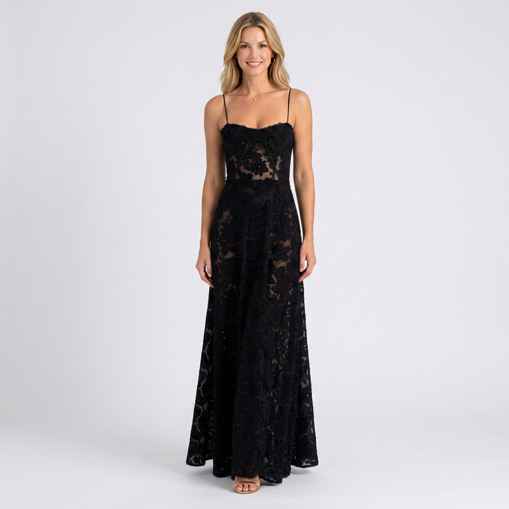 Maxi Dress – Sweetheart Strap Flared Style