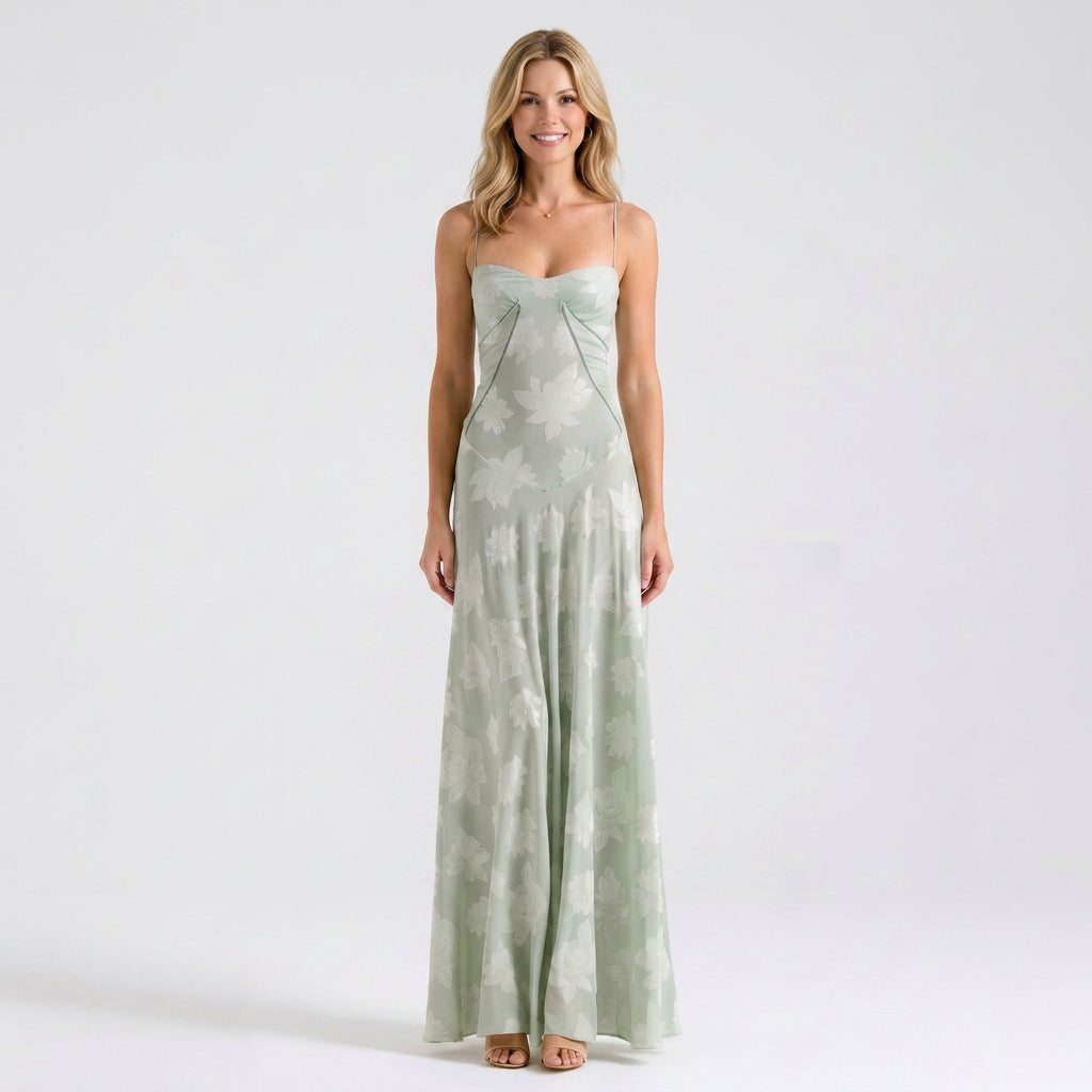 Maxi Dress – Sweetheart Strap Flared Style