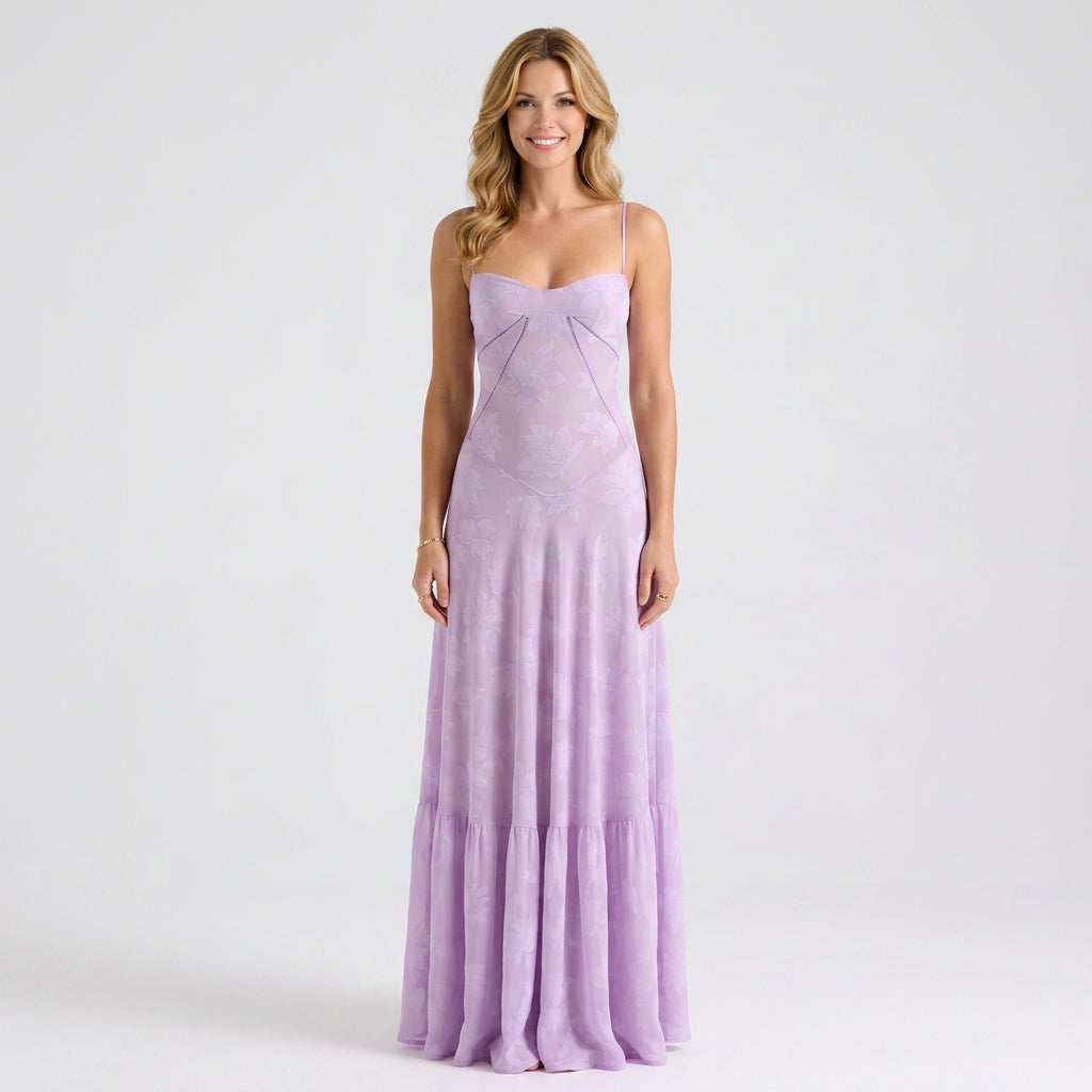 Maxi Dress – Sweetheart Strap Flared Style