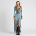 Maxi Dress – Fringe Western Embroidered Style