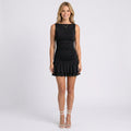 Mini Dress – Ruched Ruffle Hem Fitted Style