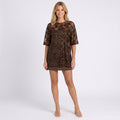 Mini Dress – Sheer Sequin Floral Overlay Style