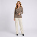 Wrap Front Knit Top – Long Sleeve Soft Touch Layering Style
