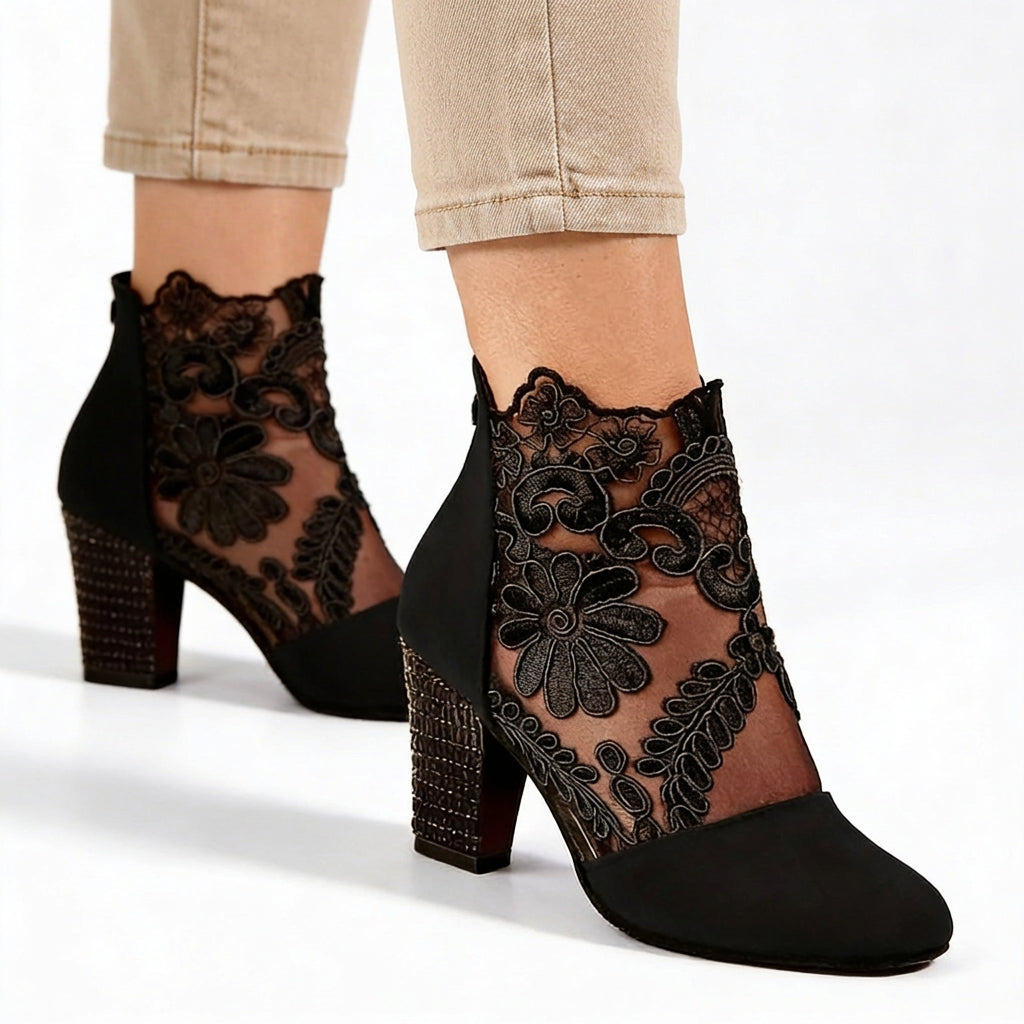 Ankle Boots – Lace Detail Block Heel Style