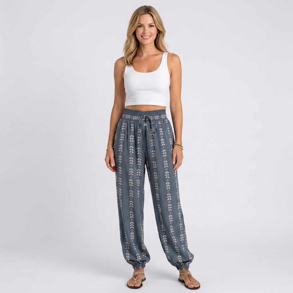 Trousers – Printed Drawstring Jogger Style