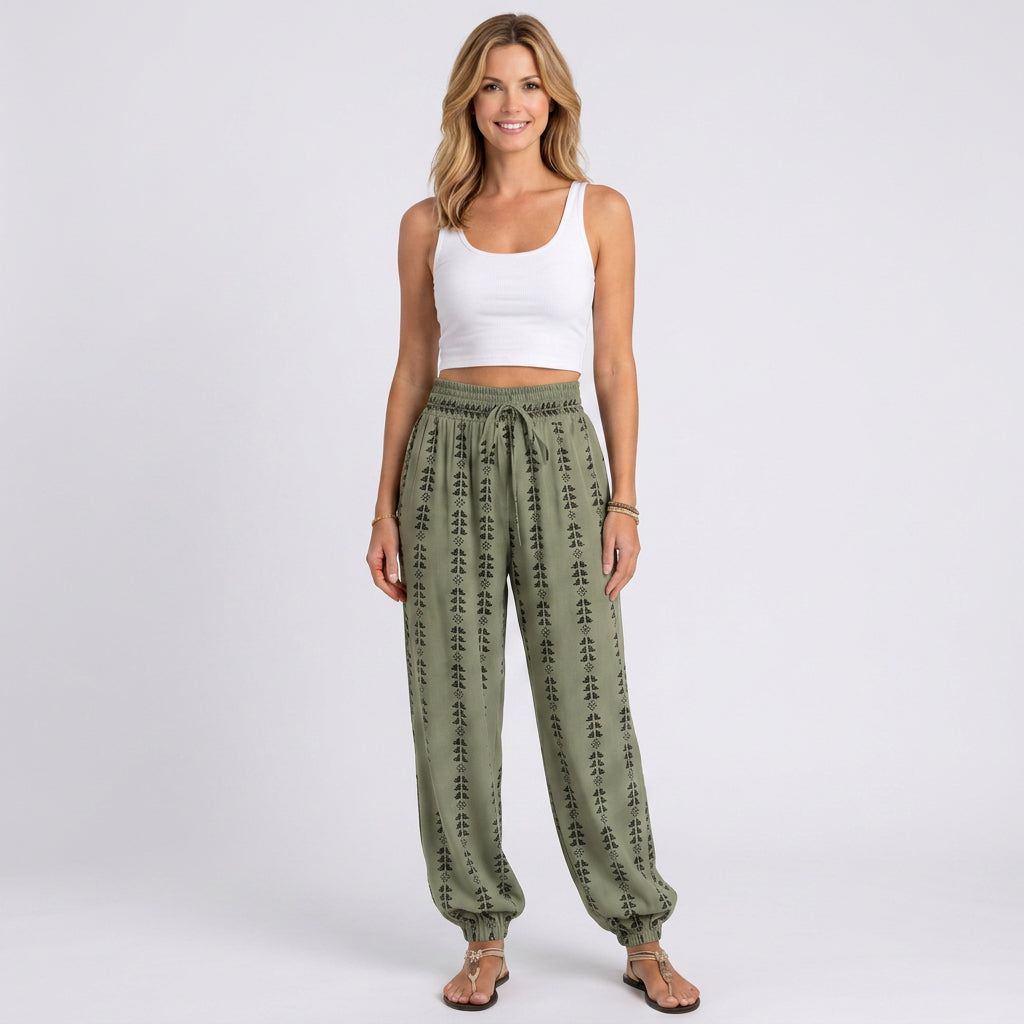 Trousers – Printed Drawstring Jogger Style