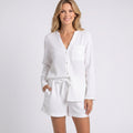 Two Piece Set – Textured Shirt and Drawstring Shorts Relaxed Style