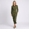 Midi Dress – Shirt Wrap Draped Style