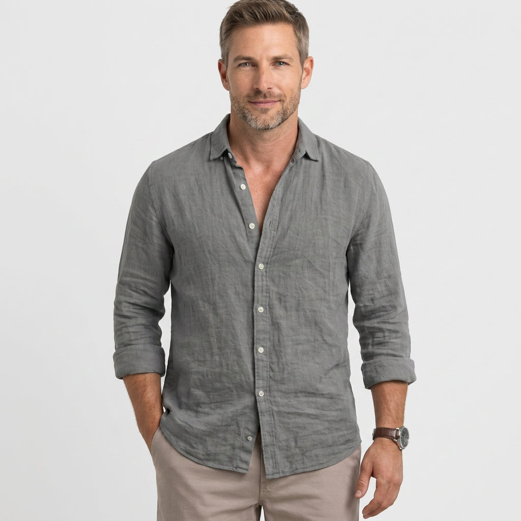 Men’s Textured Button Up Shirt