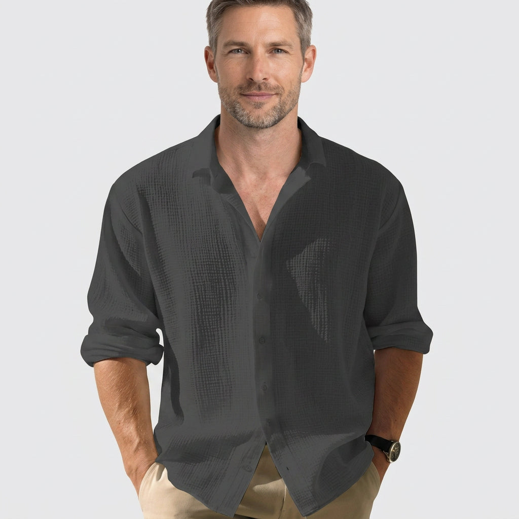 Men’s Textured Button Up Shirt
